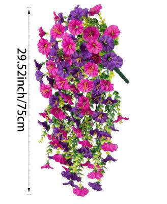 Artificial Morning Glory Vine Hanging Decor for Wedding Wall Decoration Faux Flower Garland for Home Indoor Outdoor Use 75cm Length