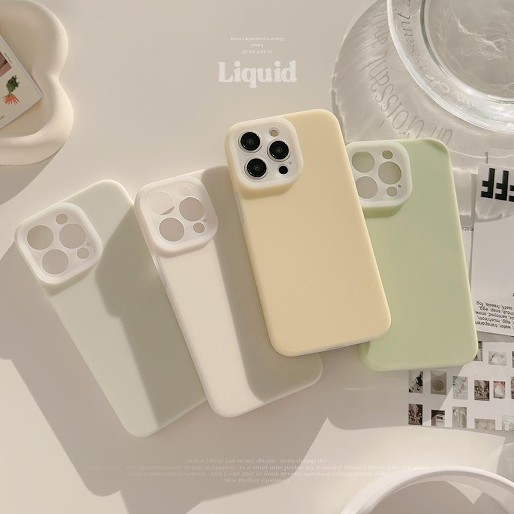 Jelly Liquid 16 Applicable To IPhone Case IPhone 15 Anti Fall 14promax Solid Color Simple 12 All Inclusive 13