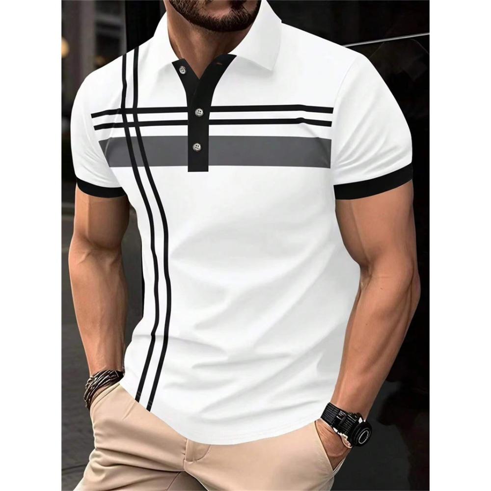 3D Printed Polo Shirt Casual Breathable Oversized Pullovers Tees