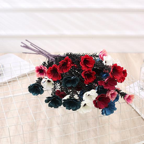 1 Bouquet Fake Flower Realistic Long Lasting Long Stem Practical 8 Heads Daisies Flower Home Decor Fake Bouquet for Garden