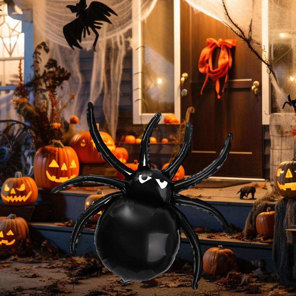 Halloween Black Araneid Balloon Foil Decorative Party Decorations Holiday Ornament for Yard