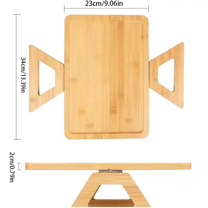 Miflame Rectangular Wooden Sofa Armrest Tray Table