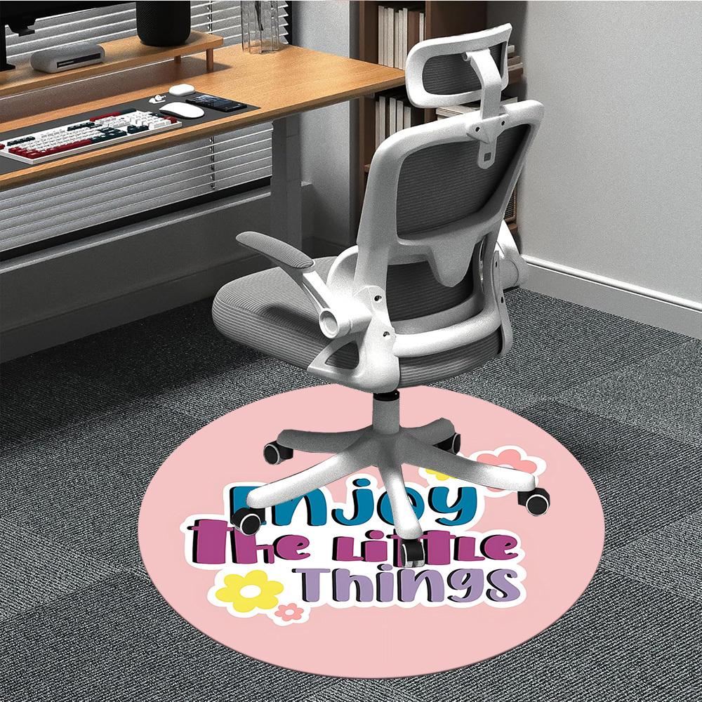 

1pc Enjoy The Little Things Chair Carpet for Office Machine Washable Rug for Office, Good Gift for Family or Friends yy251225226 80cm by 80cm