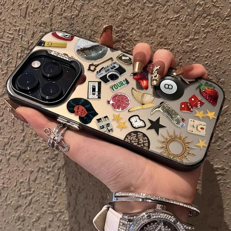 Fashionable Leopard Cherry Shockproof Funda Phone Case For iPhone 17 16 15 13 12 11 ProMax Pro Plus Protective Coque Phone Case