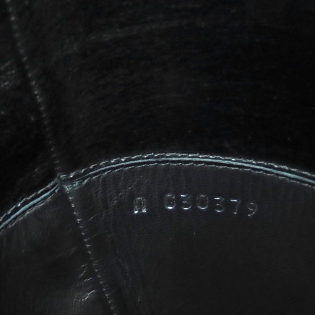 Great CHANEL Knee-high boots black leather Women 36 G30379 Used