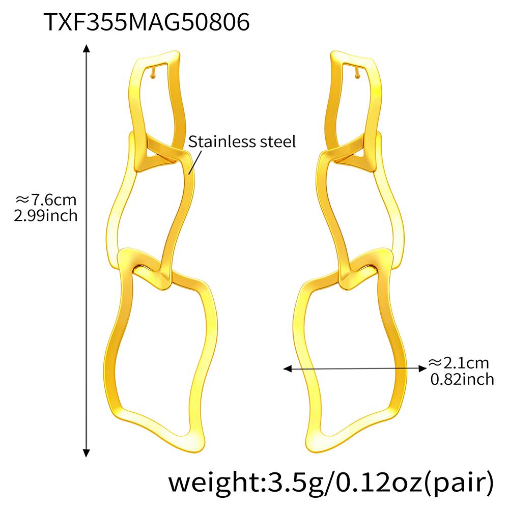 Thick Chain Necklace Bracelet Earrings In Stainless Steel With 18k Gold Plated Necklaces Bracelets Dangle Earring Set For Women