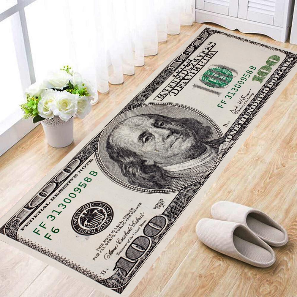 Niet-slip tapijt met dollarpatroon voor woonkamer, keuken, badkamer, hal, entree, huisdecoratie, vloermat 40x60cm 16x24 inch
