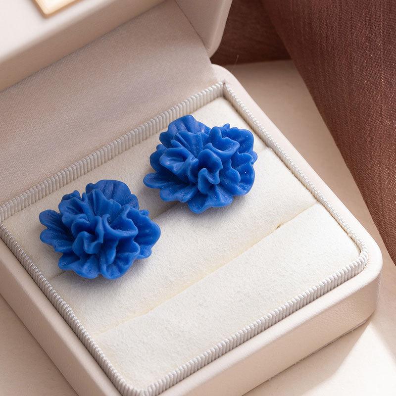 Three-dimensional Five-petal Flower Earrings, High-end Stud Earrings Accessory S4654