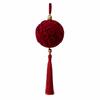 Snowflake/Deer/Flower Design Christmas Tree Ornaments with Tassel Red Christmas Spheres Decor Velvet Texture