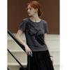 Demana Slim Fit Ribbed Tencel Butterfly Print T-shirt