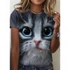 Summer 3d pattern printing beautiful women's animal print short-sleeved T-shirt casual fashion blouse suitable for daily wear