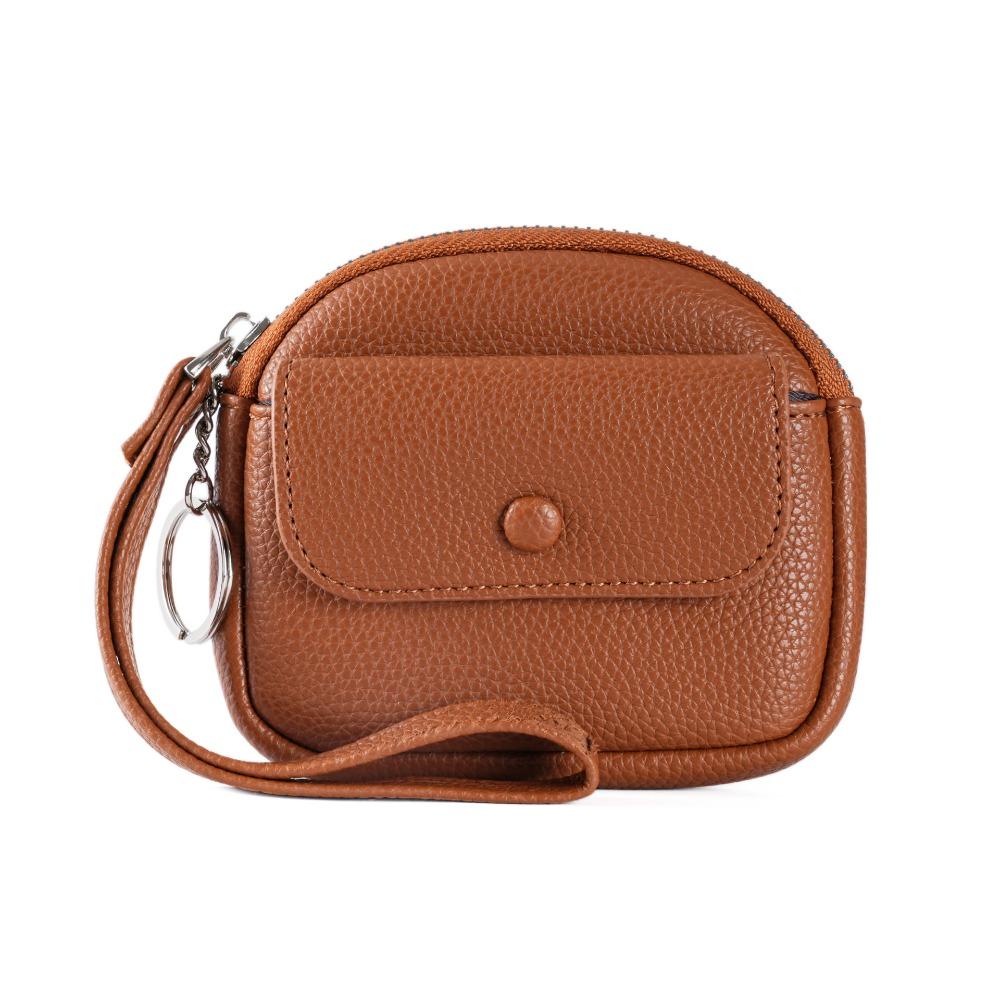 Solid Color Zipper Coin Purse Korean Style Small Item Bag Casual Handheld Wallet  Outdoor