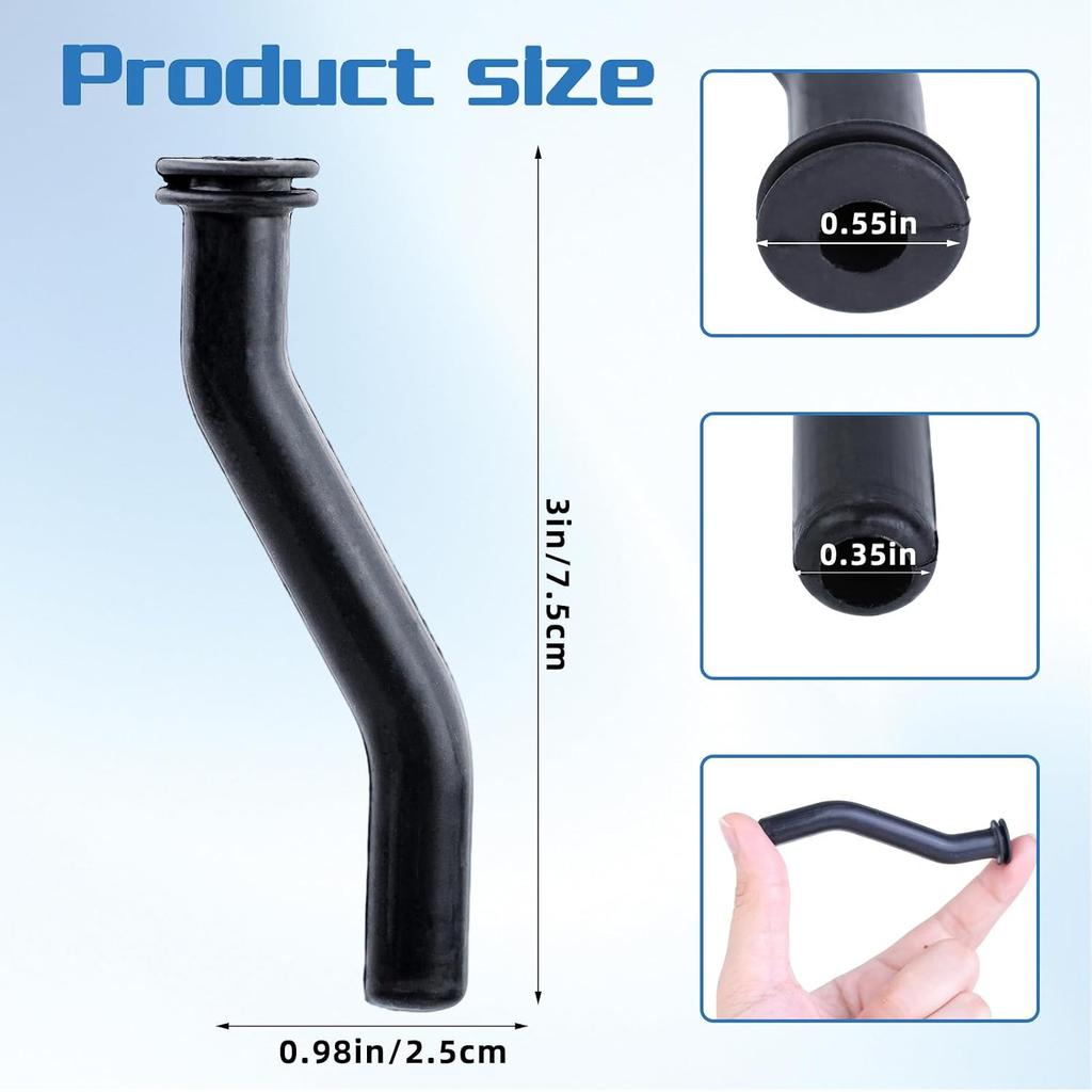 596163 Vacuum Hose Compatible with B&S, Replaces 593998 797408 | Rubber, 4 Pack, Fits B&S Single-Cylinder & V-Twin Engines, Lawn Mowers & Riding