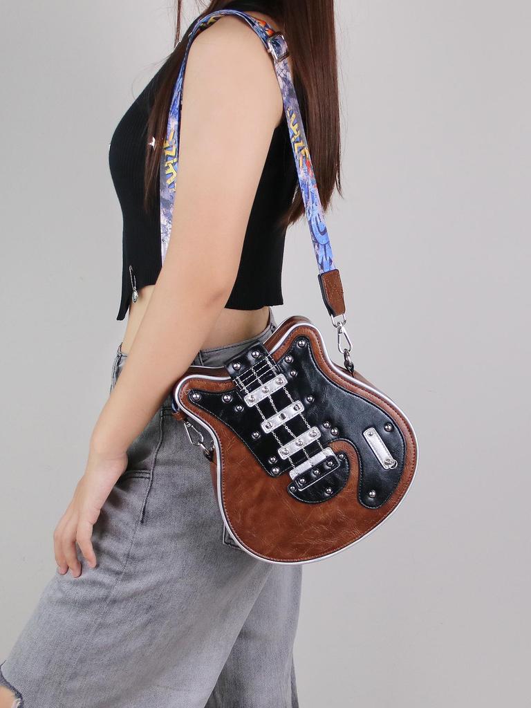 Y2K Pikantna Dziewczyna Retro Torba Crossbody w Kształcie Gitary