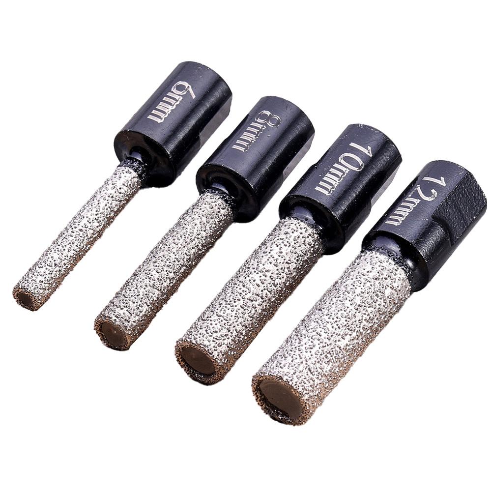 1pc 6-12mm M10 Thread Vacuum Brazed Emery Drill Bit Hole Opener For Angle Grinder For Ceramic Tile Granite Marble