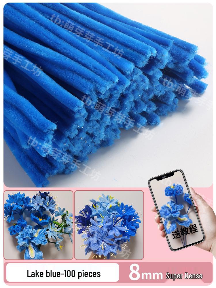 Thickened White Chenille Pipe Cleaners - Mixed Colors for DIY Bouquet Crafts