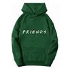 Women's Hooded Long Sleeve Graphic Hoodie Loose Fit Preppy Style FRIENDS Letter Print Pullover Sweatshirt Casual Warm Top for Spring Daily Outfit
