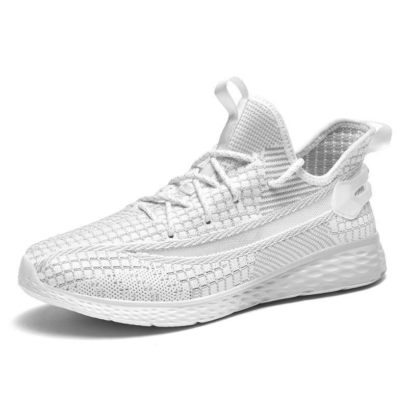 Men's shoes processing large size spring new casual sports shoes flying woven mesh breathable coconut running shoes