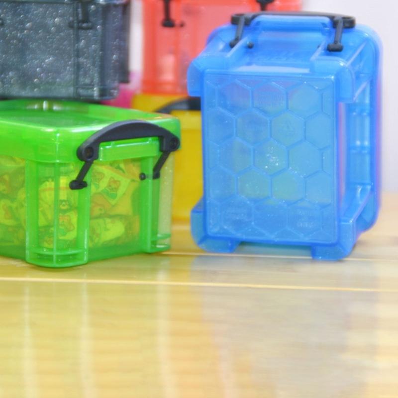 Mini-Aufbewahrungsbox aus Kunststoff mit verschließbarem Deckel, durchsichtiger Kunststoff-Organizer für kleine Bastelarbeiten, Schreibwaren, Schmuck, Nähzubehör, Klassenzimmer