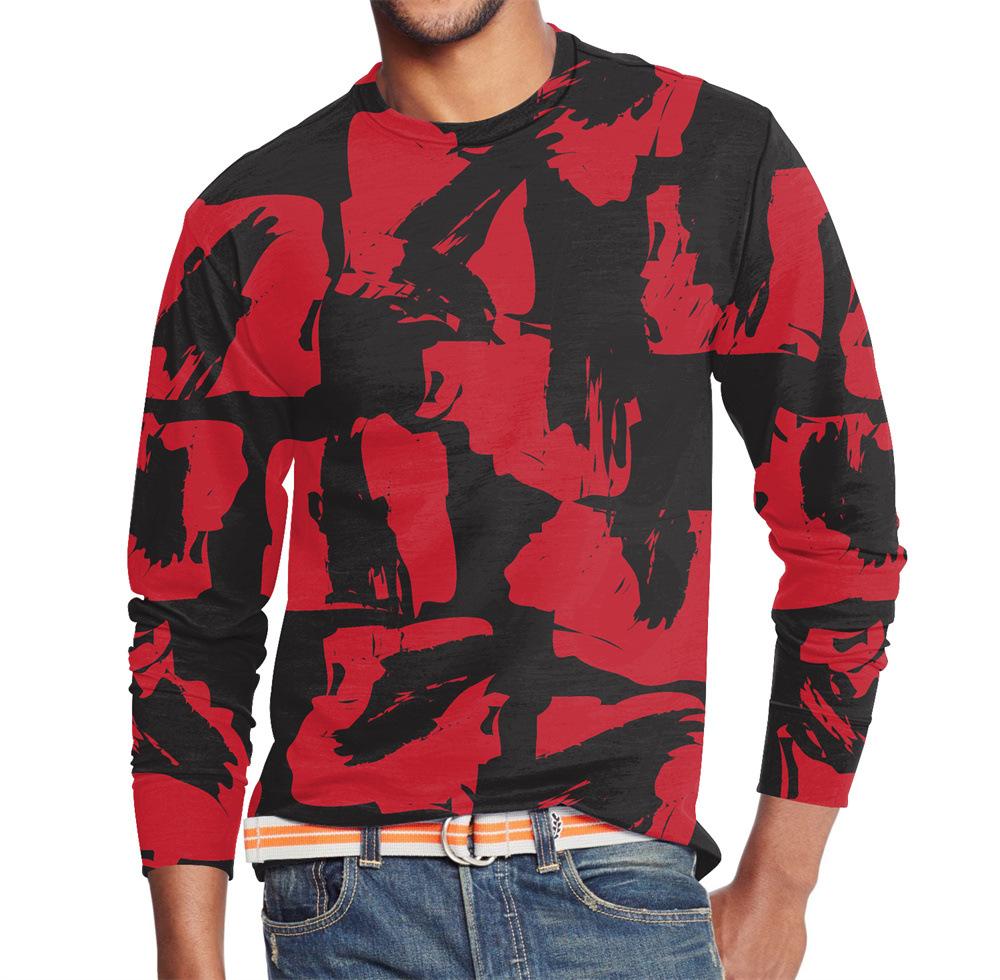 Men's Summer Long Sleeve Outdoors Camouflage Colorful Print T-Shirt Top Men Streetwear Clothing Long Sleeve T-Shirt Women's Pullover