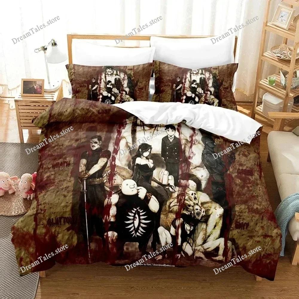 3D Printed Anime FULLMETAL ALCHEMIST Bedding Set Duvet Cover Bedroom Comforter Single Twin King _Size Quilt Cover Home Textiles
