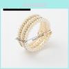 Artificial Pearl Multilayer Ladies Bracelet With Rhinestone Clasp For Travel Gift