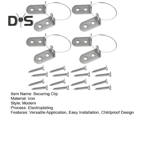 4Pcs/Set Anti-Tip Furniture Fixator Iron Furniture Safety Strap Wall Child Baby Proofing Kit Durable Steel Straps Furniture Wall Mount