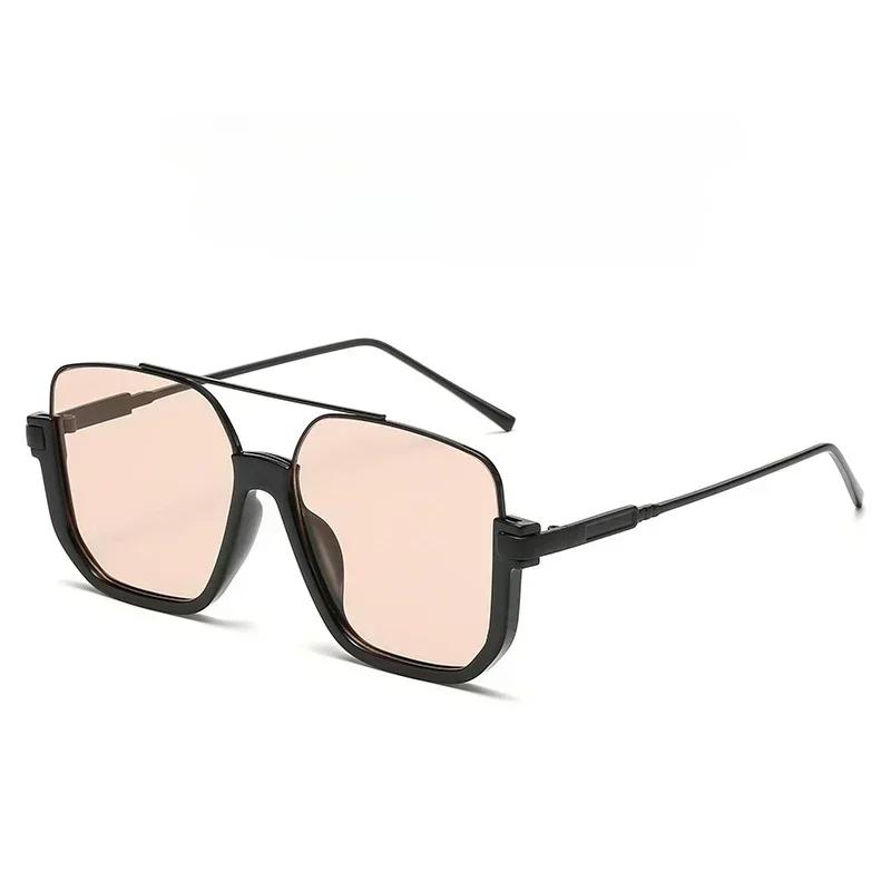 Vintage Oversized Sunglasses Fashion Men Women Square Shades Eyewear Trendy Ins Popular Brand Design UV400 Sun Glasses