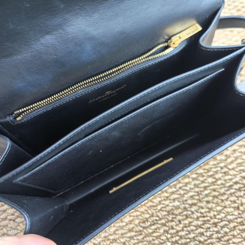 [Gebraucht] Gancini Schwarze Leder Crossbody Tasche - Sehr Gut #13VHABV