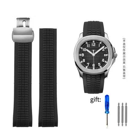 Prémiový měkký gumový řemínek k hodinkám Pasuje na Patek Philippe Silikon 5164A 5167A 5168A 21mm Skládací spona Řemínky k hodinkám