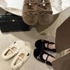 Soft-soled Cotton Shoes French Mary Jane New Plush Shoes Women's Winter Wear Warm 2025 Doudou Shoes Bow