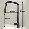 Bagnolux Black Brass Deck Mounted Kitchen Faucet Two Function Single Handle Pull Out Mixer Hot and Cold Water Pull Out Taps