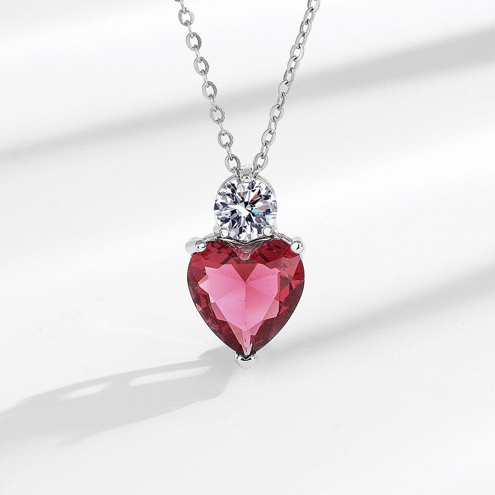 European and American Style Luxury Zircon Heart Earrings and Necklace Jewelry Set for Women