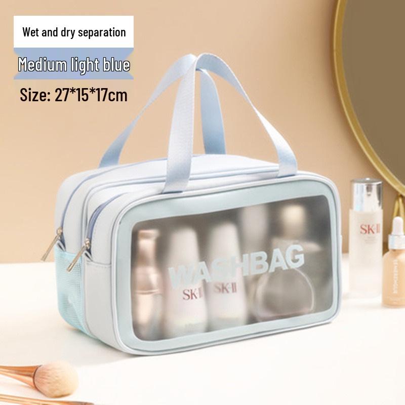 

Double-Layer Waterproof Travel Makeup Bag - Large Capacity Portable Cosmetic Organizer