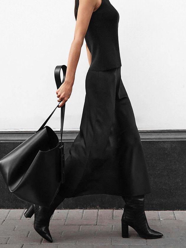 2023 Spring European & American Satin Fishtail A-line Skirt for Women