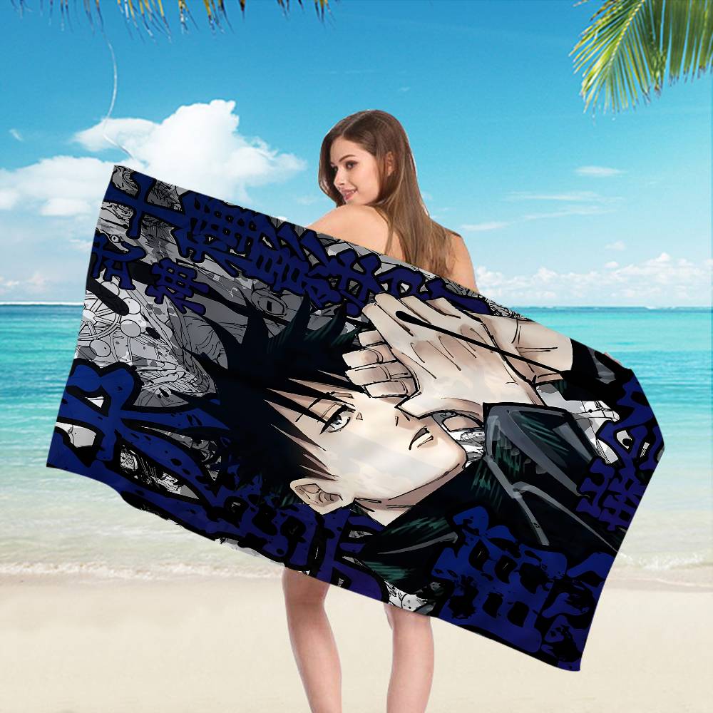 Anime Fushiguro Megumi Jujutsu Kaisen Beach Towel Colorful Bath Towels for Girl Microfiber Beach Yoga Spa Gym Pool