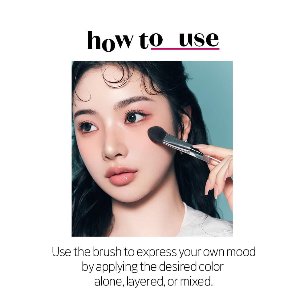 ETUDE Heart Pop Duo Brusher Envy Bloom 2 Colors Dual Korean Makeup Artist Collaboration Layering Cheek Natural Highlight Cool and Yellow Glossy