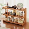 Simple Tiers Desktop Storage Rack Compact Space-saving Wood Tabletop Stand Multi-functional Sturdy Desk Bookshelf Seasoning