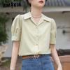 Women's Short Sleeve Shirt Summer Career Commuter Simple Interview Blouse