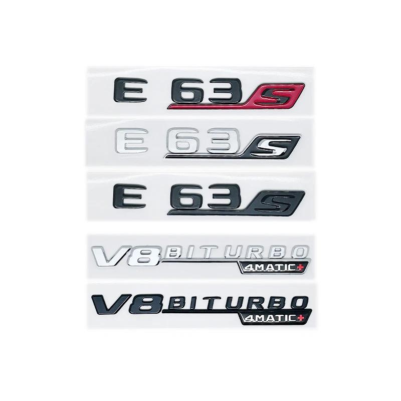 BQAZ9 3D Flat Font ABS E63 E63S V8 Biturbo 4Matic AMG Emblem Badge Sticker for Mercedes Benz W213 Car Trunk Logo Sticker