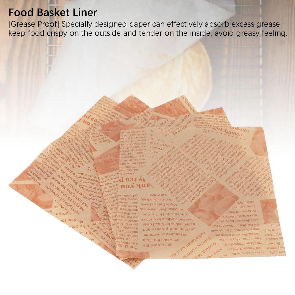 500PCS Paper Greaseproof Deli Paper Sheet Sandwich Wrapping Sheet Burgers Sandwiches French Fries