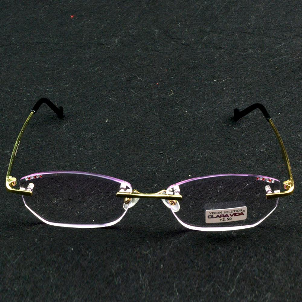 Handgefertigte randlose rechteckige Damen-Mode-Lesebrille +0,75 +1 +1,25 +1,5 +1,75 bis +4