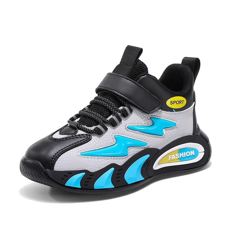 Kids High-top Sneakers Hook & Loop Non-slip Breathable Casual Sports Shoes for Boys