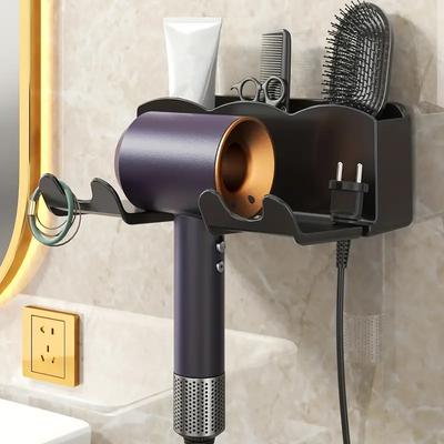 Haartrocknerhalter Wandmontage Rack ohne Bohren Kunststoff Home Badezimmer Zubehör Regal Aufbewahrung Halter Regale Kammhalterung