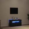 TV Cabinet Black Oak Effect 75 x 35 x 40 cm Engineered Wood