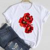 Women's Cute Cartoon Retro Flower Plant Design Graphic T-Shirt Short Sleeve Harajuku Style Base Shirt Casual Harajuku Clothing
