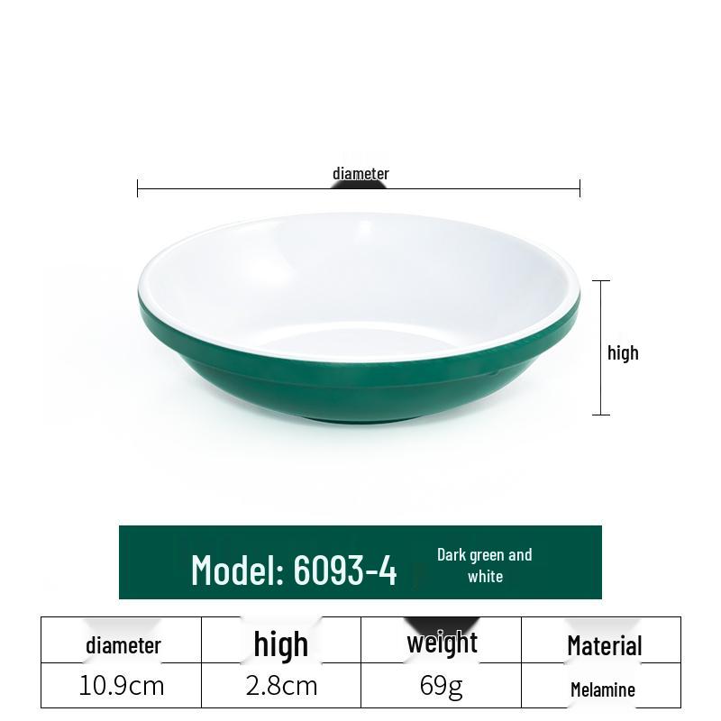 Imitation Porcelain Melamine Dipping and Snack Dish for Restaurants