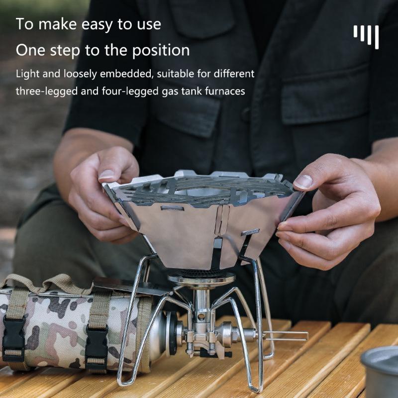 Outdoor Cooking Gas Stove WindShield Stainless Steels Furnaces Frame  Campings Stove Windshield Picnics Cooker Windscreen
