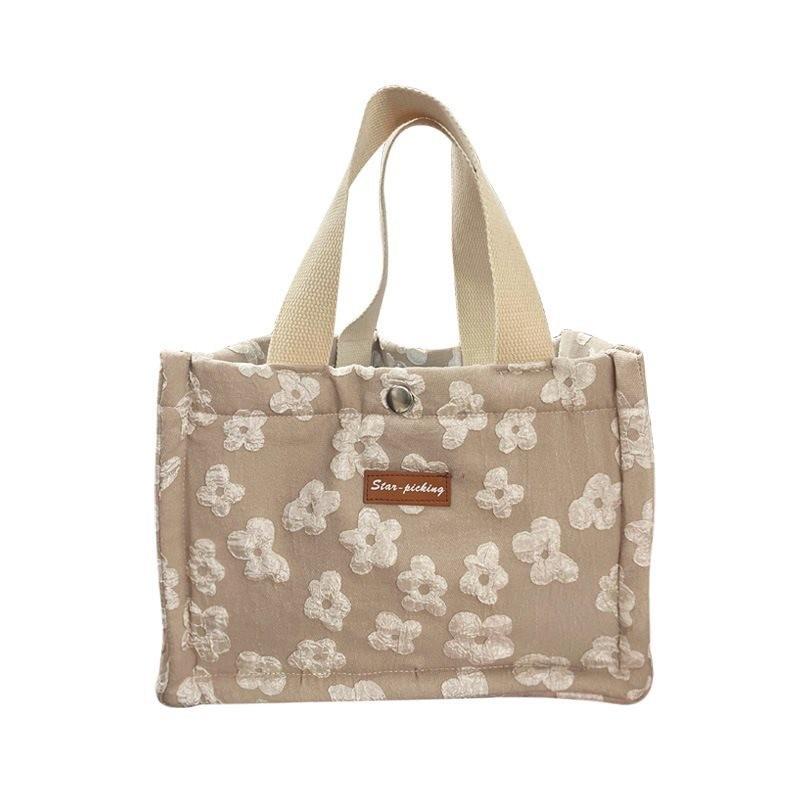 Sac Boîte à Lunch Pique-Nique Isolant Élégant avec Design en Dentelle Pratique à Main pour les Collations