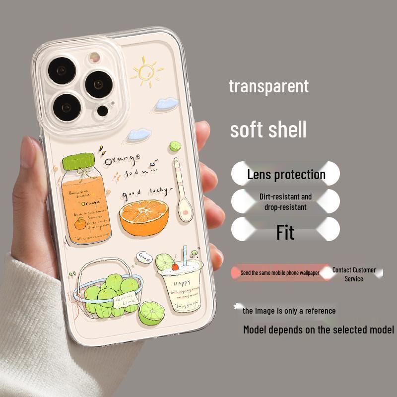 Transparent Refreshing Fruit Summer Soft Case for iPhone 17/16 Pro Max/15/14/13/12